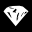 Favicon de 32 px ampliado: símbolo mini branco sobre preto